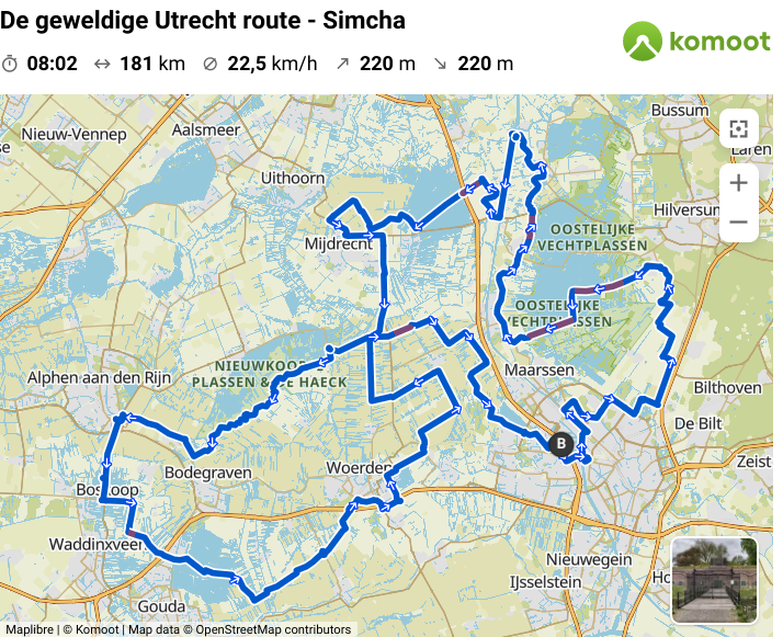 racefiets route Utrecht