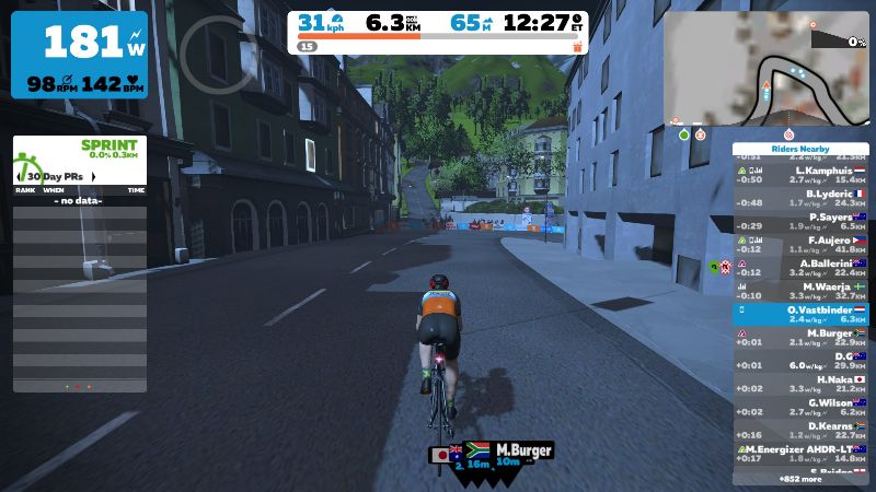 La Minimap visualizza informazioni utili sugli ambienti e sugli altri ciclisti intorno a te.