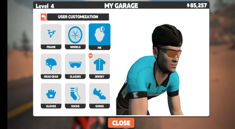 Cycling glasses, helmet, clothing- everything can be customised if you want to look stylish in the virtual world as well..