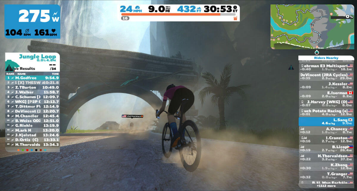 Zwift works the same on Apple TV as on any other device. Surprisingly Apple TV is the cheapest way of running Zwift on your TV.